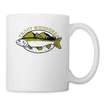 Trout Whisperer Spinnfischer Hochseeangler Angler - Tasse - Weiß - Rechts