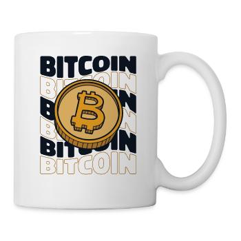 Bitcoin Text Crypto Kryptowährung Blockchain - Tasse - Weiß - Rechts