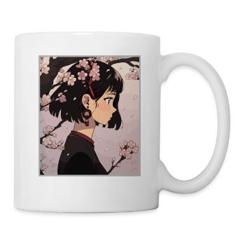 Vintage Japanisch Ästhetik Otaku Anime Girl - Tasse - Weiß - Rechts