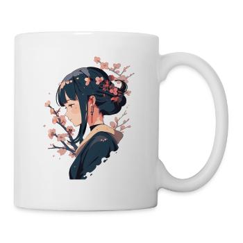 Vintage Japanisch Ästhetik Otaku Anime Girl - Tasse - Weiß - Rechts