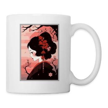 Vintage Japanisch Ästhetik Otaku Anime Girl - Tasse - Weiß - Rechts
