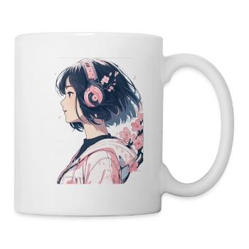 Vintage Japanisch Ästhetik Otaku Anime Girl - Tasse - Weiß - Rechts