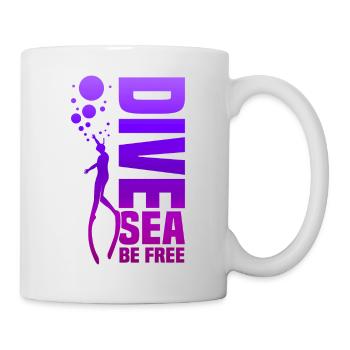 Diving, Apnea Diving, Apnea No Limit Freediving - Mug - white - Right