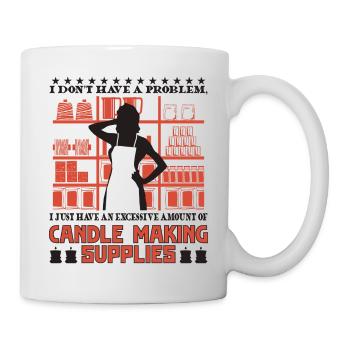 übermäßige Menge an Zubehör für die Kerzenherstellung. - Tasse - Weiß - Rechts
