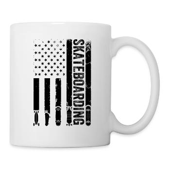 Skatepark Skateboarding US Flag - Mug - white - Right