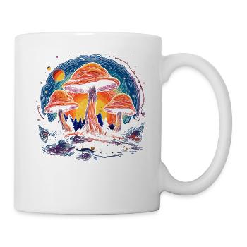 Mushroom | Fantasy Pilze Wald Natur Goa Festival - Tasse - Weiß - Rechts