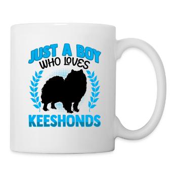 Boy who loves Wolfsspitz German Spitz - Mug - white - Right