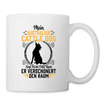 Australian Cattle Dog liegt nicht faul rum - Tasse - Weiß - Rechts