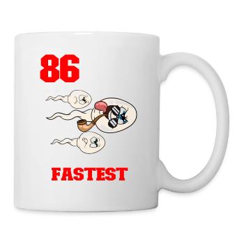 Lustiger Geburtstagsspruch 86 Jahre Alt - Tasse - Weiß - Rechts