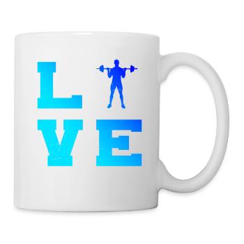 Herren Damen Fitness Ausdauertraining Krafttrainin - Tasse - Weiß - Rechts