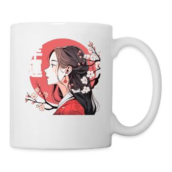 Vintage Japanisch Ästhetik Otaku Anime Girl - Tasse - Weiß - Rechts