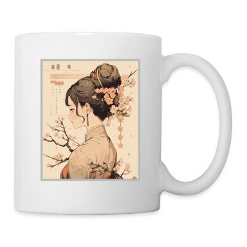 Vintage Japanisch Ästhetik Otaku Anime Girl - Tasse - Weiß - Rechts