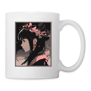 Vintage Japanisch Ästhetik Otaku Anime Girl - Tasse - Weiß - Rechts