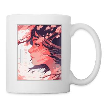 Vintage Japanisch Ästhetik Otaku Anime Girl - Tasse - Weiß - Rechts