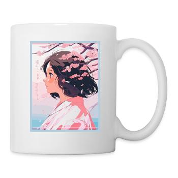 Vintage Japanisch Ästhetik Otaku Anime Girl - Tasse - Weiß - Rechts