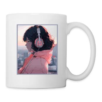 Vintage Japanisch Ästhetik Otaku Anime Girl - Tasse - Weiß - Rechts
