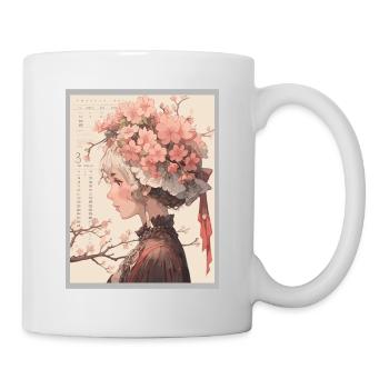 Vintage Japanisch Ästhetik Otaku Anime Girl - Tasse - Weiß - Rechts