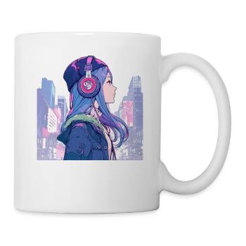 Vintage Japanisch Ästhetik Otaku Anime Girl - Tasse - Weiß - Rechts