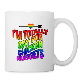 Je Suis Totalement Gay Pour Des Croquettes De Poulet 4 - Mug blanc - blanc - Droite