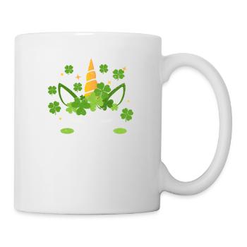 Unicorn Face St. Patrick's Day Irish Clover - Mug - white - Right
