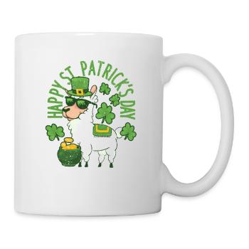 Glücklich St. Patricks Day Llama Grün Alpaka Lucky - Tasse - Weiß - Rechts