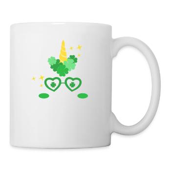 Unicorn Face St. Patrick's Day Irish Clover - Mug - white - Right