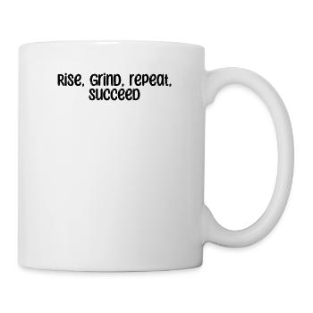 Fitness - Rise, grind, repeat, succeed - Tasse - Weiß - Rechts