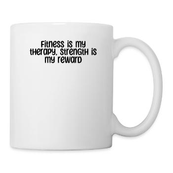 Fitness - Fitness is mijn therapie, kracht is mijn - Mok - wit - Rechts