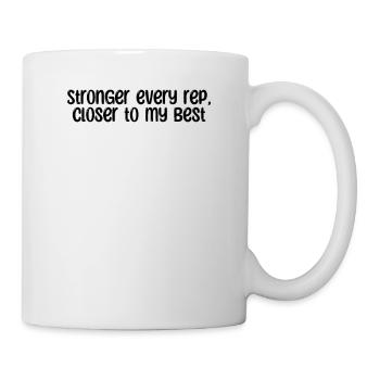 Fitness - Plus fort à chaque répétition, plus proche de mon meilleur niveau - Mug blanc - blanc - Droite