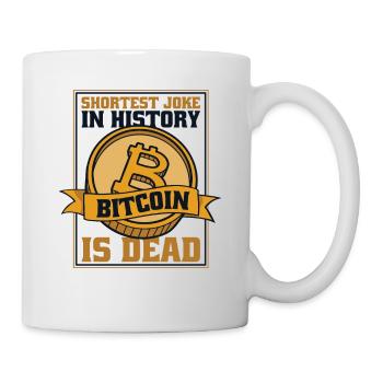 La blague la plus courte de l'histoire Bitcoin est mort - Mug blanc - blanc - Droite