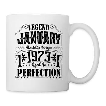 Januar 1973. Januar 1973 Geburtstagsgeschenk. - Tasse - Weiß - Rechts