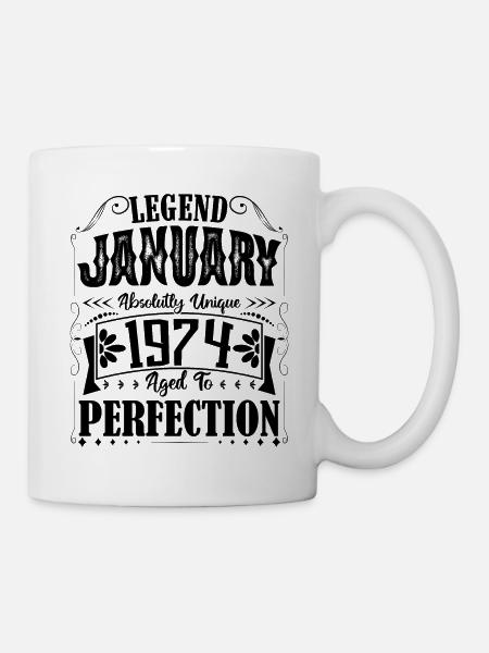 Janvier 1974. Cadeau d'Anniversaire janvier 1974. - Mug blanc - blanc