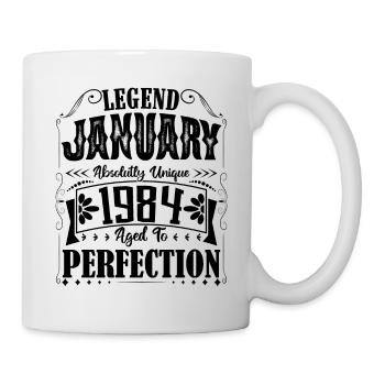 Janvier 1984. Cadeau d'Anniversaire janvier 1984. - Mug blanc - blanc - Droite