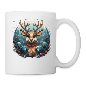 Funny reindeer Christmas motif for family - Mug - white - Right