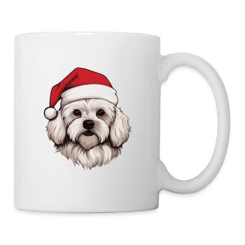 Malteser Hund Weihnachten Kopf - Tasse - Weiß - Rechts