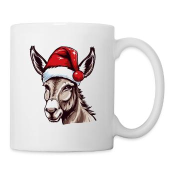 Esel Weihnachten Tier Kopf - Tasse - Weiß - Rechts
