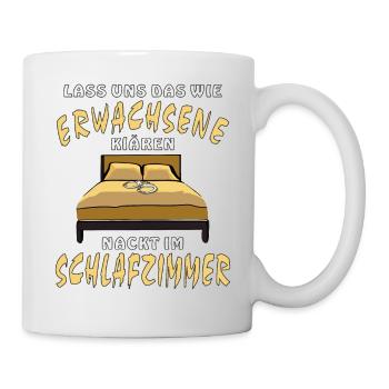 NACKT IM SCHLAFZIMMER - Tasse - Weiß - Rechts