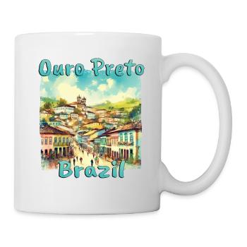 Ouro Preto Brésil - Architecture coloniale à - Mug blanc - blanc - Droite