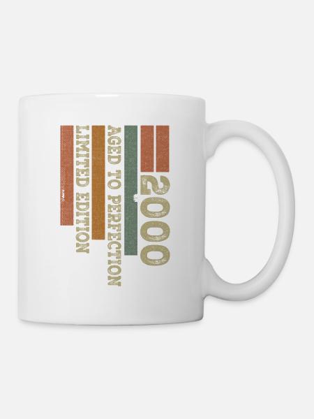 2000 Cadeau Anniversaire Vintage Rétro Né en 2000 - Mug blanc - blanc