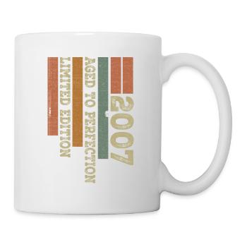 2007 Retro Vintage Geburtstagsgeschenk Geboren im Jahr 2007 - Tasse - Weiß - Rechts