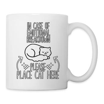 Chats, câlins, tenue, propriétaire du chat, - Mug blanc - blanc - Droite