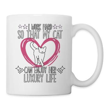 Chat drôle disant propriétaire de chat motif de - Mug blanc - blanc - Droite
