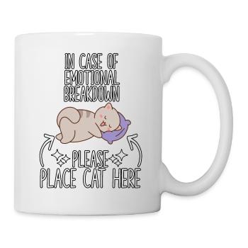 Katzen Fan Katzen kuscheln Motiv Katzenbesitzer - Tasse - Weiß - Rechts
