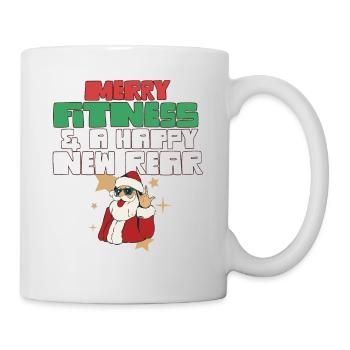 Merry Fitness And A Happy New Rear Christmas Gym - Tasse - Weiß - Rechts