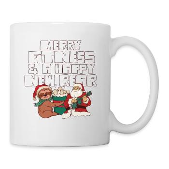 Merry Fitness And A Happy New Rear Gym Christmas - Mug - white - Right