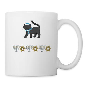 Meowzel Tov Joyeux Hanoukka Chat juif de Chrismukkah - Mug blanc - blanc - Droite