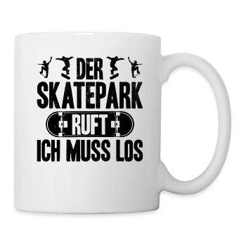 Der Skatepark ruft ich muss los - Skateboardfahrer - Tasse - Weiß - Rechts