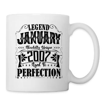 Janvier 2007. Cadeau d'Anniversaire janvier 2007. - Mug blanc - blanc - Droite
