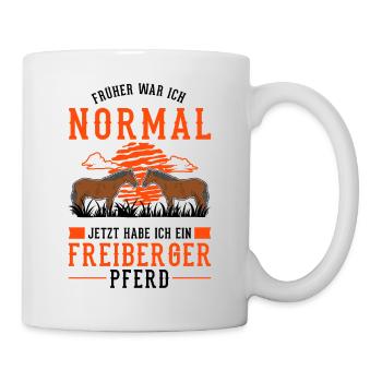 Freiberger Pferd Reiterin - Tasse - Weiß - Rechts