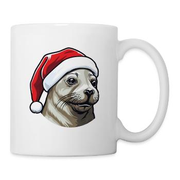 Tête d’animal de Noël de phoque de phoque - Mug blanc - blanc - Droite